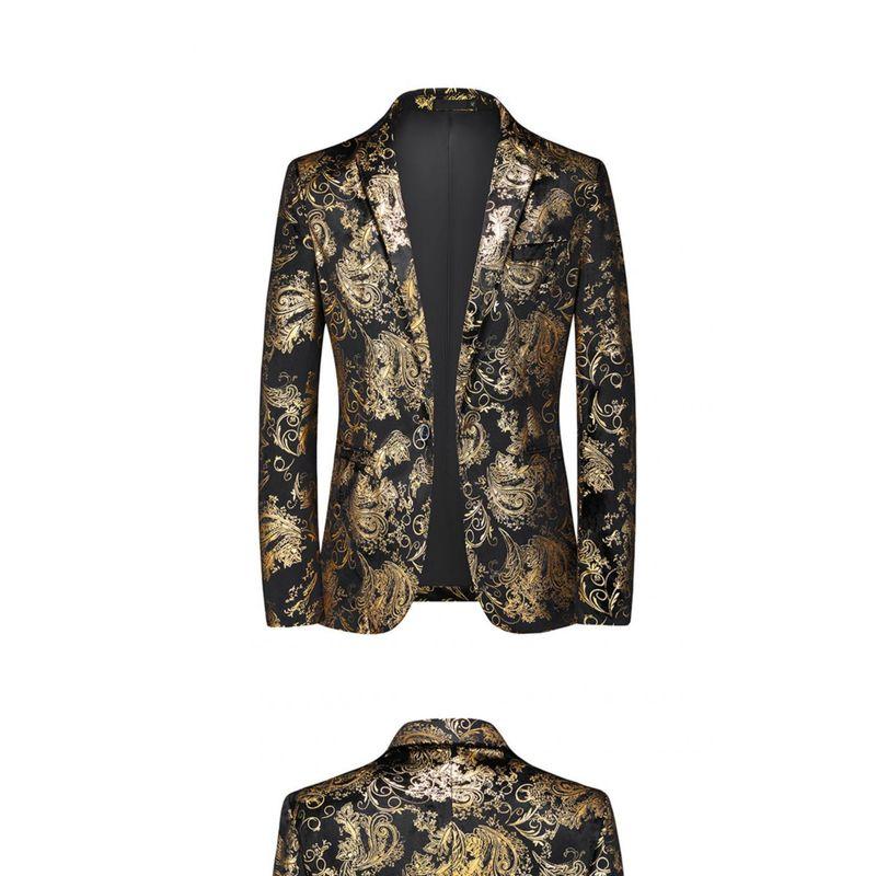 

Модный мужской костюм для отдыха 2024 с золотым тиснением, застежка-слайдер Gold L