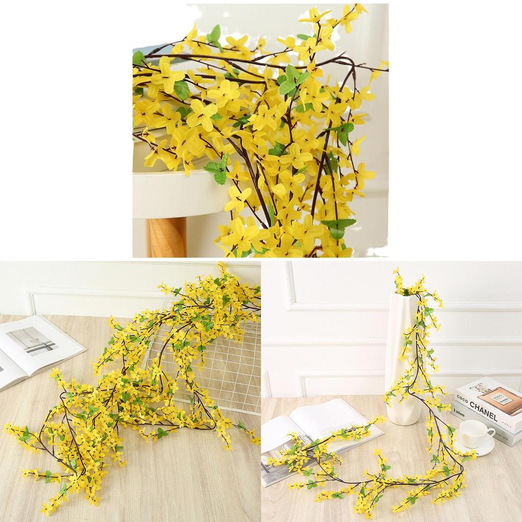 Faux Spring Blossom Vine With Yellow Flowers For Wedding Decor And Photo Shoots