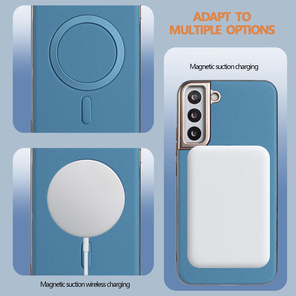 For Samsung Galaxy S25+ Case BINFEN COLOR BF40 Magnetic Case Electroplated PU + TPU Phone Back Cover