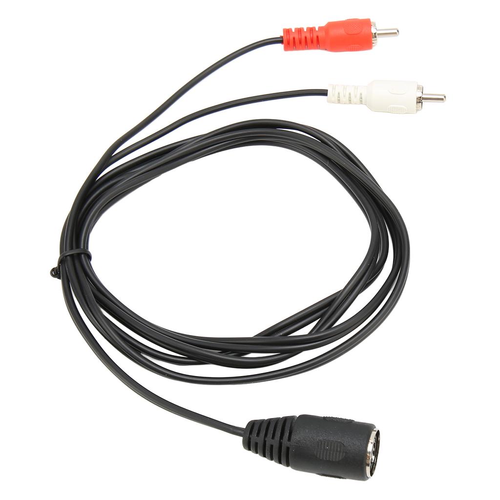 DIN 7 Pin Female To Dual RCA Male Cable 4.9ft Flexible Plug and Play Sound Adapter Cable for Sound Equipment