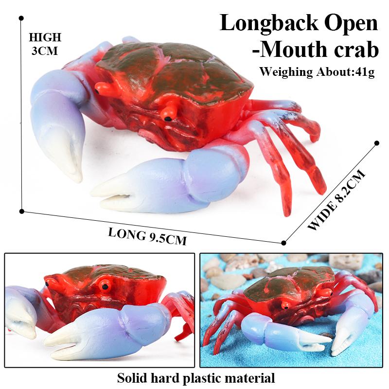 Oenux Simulation Ocean Sea Life Animals Model Lovely Crab Action Figures Toy Cake Toppers Collection Jouet Kids Education Gift