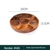 Japanese Style Solid Wood Round Fruit Plate with Five Compartments - Ideal for Snacks and Dried Fruit