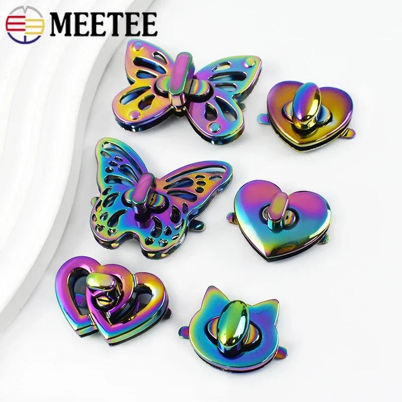 Meetee 2/5/8 Bucăți Cataramă Metalică Colorată cu Blocare pentru Geantă de Mână Portofel Cutie de Monede Cataramă Padlock Decorativ Accesorii Hardware Înlocuibile pentru Genți