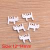Vintage Double-Sided Kitten Pendant Charm, 11x13mm Alloy, 2 Colors