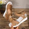 Large Size Wedge Heel Sandals Women's Summer 2025 New Velcro Word Band Fashion Lightweight Sandals Women