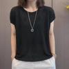 Summer Women's Knitted Short Sleeved T-shirt Loose Round Neck Women's Knitted Top