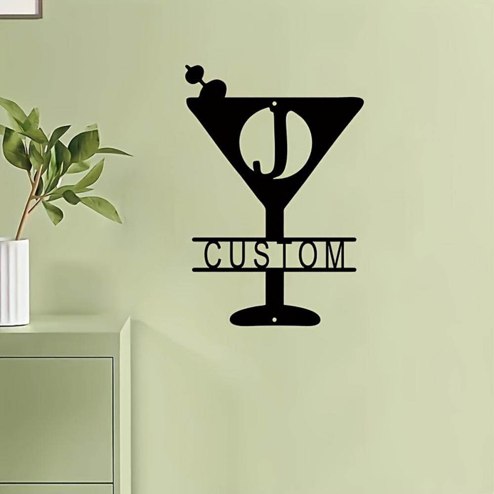 Custom Monogram Metal Tin Sign Vintage Wall Art for Home Bar Outdoor Decor
