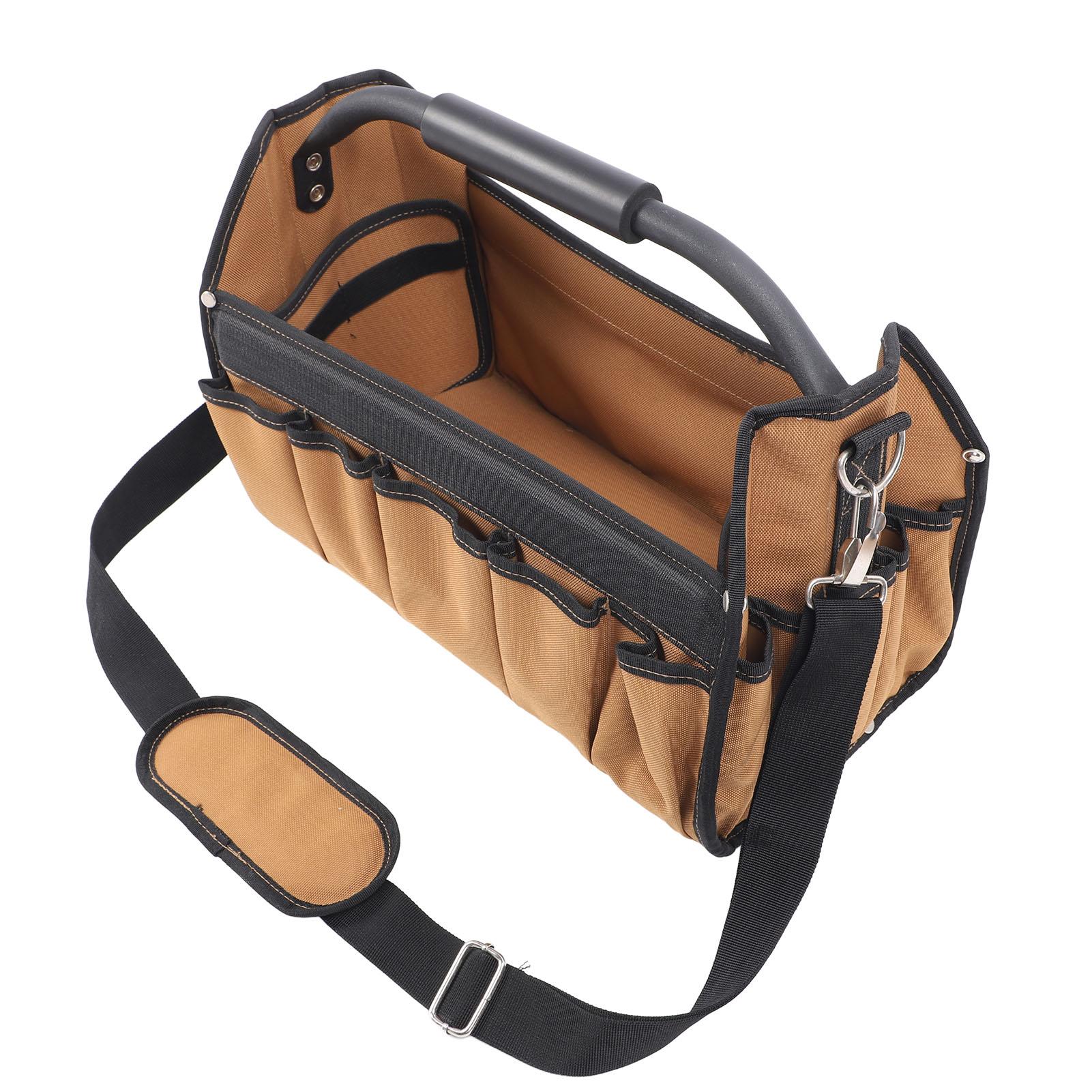 

Сумка для инструментов электрика 32 кармана Большая вместимость Ткань Оксфорд Открытый верх Органайзер для инструментов с ручкой и