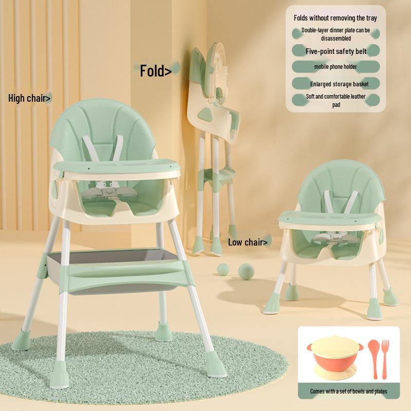 Adjustable Foldable High Chair & Portable Infant Dining Seat