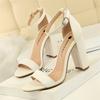 Mode Sommer Mode Schlicht Klassisch Damen Wildleder Offene Zehen Hohe Absätze Sandalen Gelb Gladiator Quadratische Absätze Plateau Schuhe