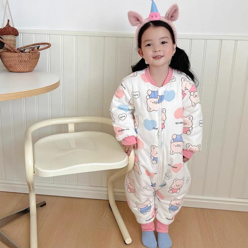 A-Class Winter 240g Thick Cotton Padded Sleep Sack Toddlers 1-3 Years Anti-Kick Wearable Blanket Home Pajamas
