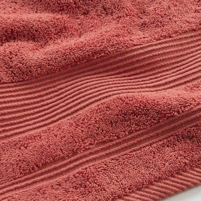 Serviette ou drap de bain en coton 90 x 150 cm Tendresse terracotta
