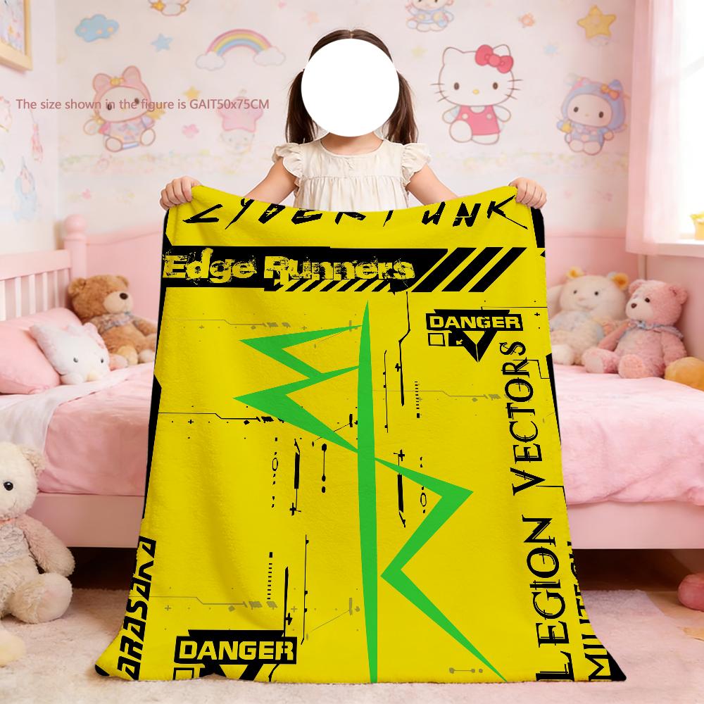 COOL-C-Cyberpunk E-Edgerunners Blanket For Soft Throw Blanket for Picnic Bed Sofa Home Bedroom Cozy Warm Comfortable 75x90cm
