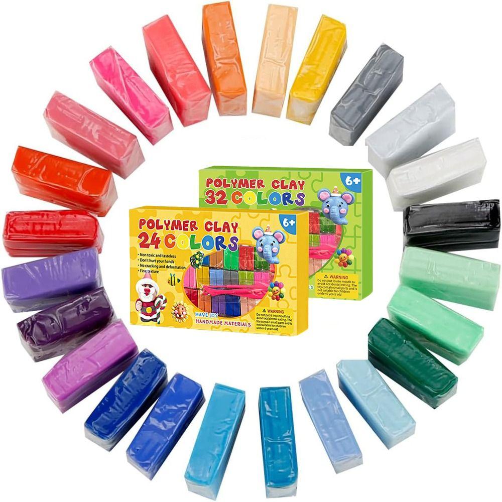

DIY Oven Bake Clay 24/32 Colors Molding Plasticine New Polymer Clay Blocks 24 Colors