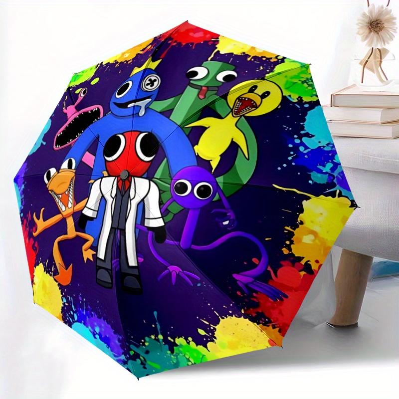 1 Stück Regenbogenfreunde Automatischer Faltregenschirm, Tragbares faltbares Design, 8-Speichen-Eisenrahmen, , Ganzjahres-Freizeit-Outdoor-Accessoire für Weihnachten Bir