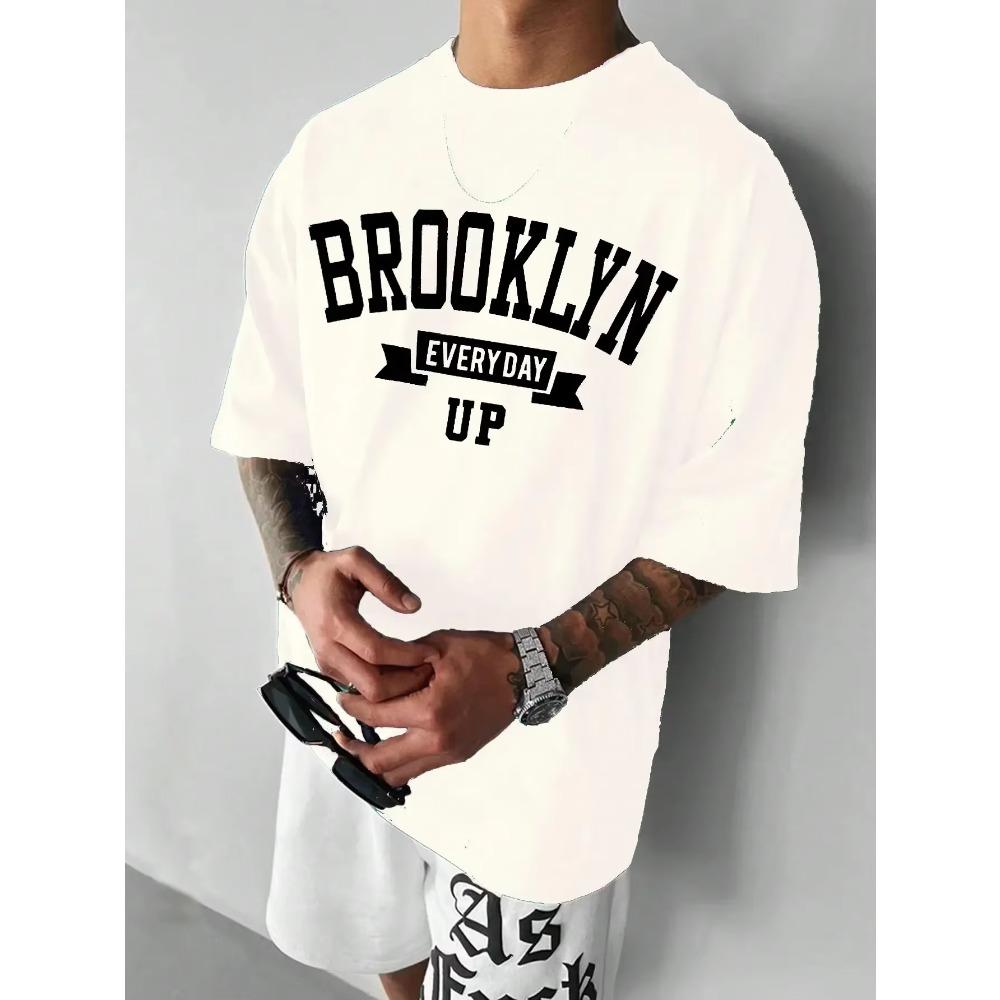 Summer Men's Cotton T-shirt Printed Top T-shirt Men's Pure Cotton Printed T-shirt