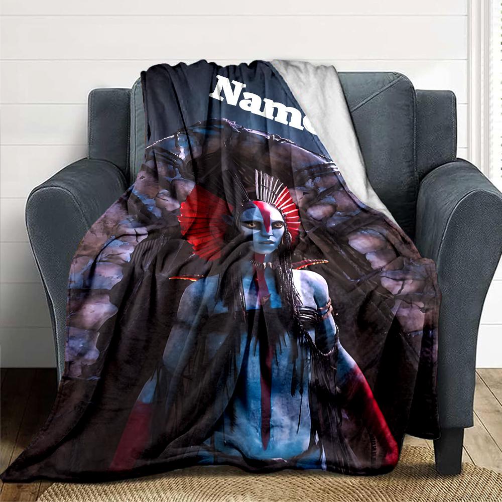 Custom Name Fiery Warrior'S Crown Party Blanket For Couch Bed Plush Cozy Fuzzy Blanket Super Soft Warm Blankets For Fall And Winter 0916281
