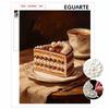 DIY Framed Pearl Bead Art Kit Chocolate Cake Dessert Sparkling Canvas Painting for Modern Room Wall Decor Gift Suitable for Home Decoration Art