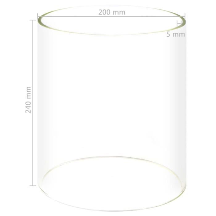 VidaXL Glass Cylinder for Hot Dog Warmer 200 X 240 Mm