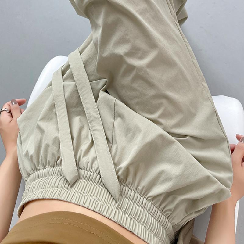 Summer Sports Pants Women's Summer Thin Casual Cargo Pants Wide Leg High Waist Quick Drying Pants Women's Fashion Pants