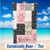 Dog Theme Beach Towel Personalized Custom Name & Text Soft Quick Dry Beach Towel for Swimming Travel