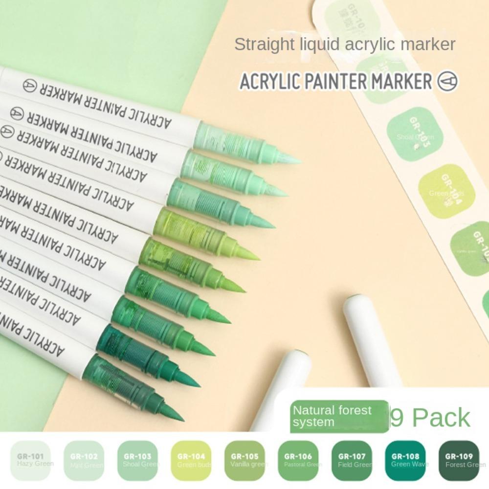 

9 Color Water Color Pens Fine Nib Drawing Pen Durable Marker Pen Children Doodle style B