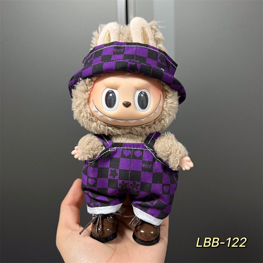 Can Wear Baby Clothes, Enamel Labubu 17cm Dolls Cute Dress-up Casual Suits Skirts Plush Clothes