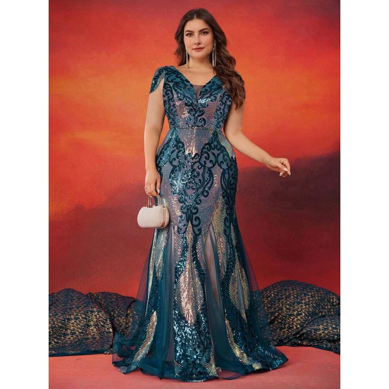 Plus Size Evening Dress Birthday Party Dress Large Size Wedding Dress 4XL