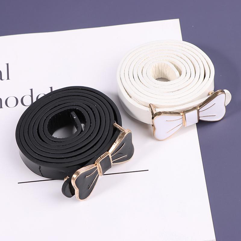 Bow Buckle Ladies Patent Leather Dress Decorative Rhinestones Small Thin Belts For Women Luxury Designer Brand