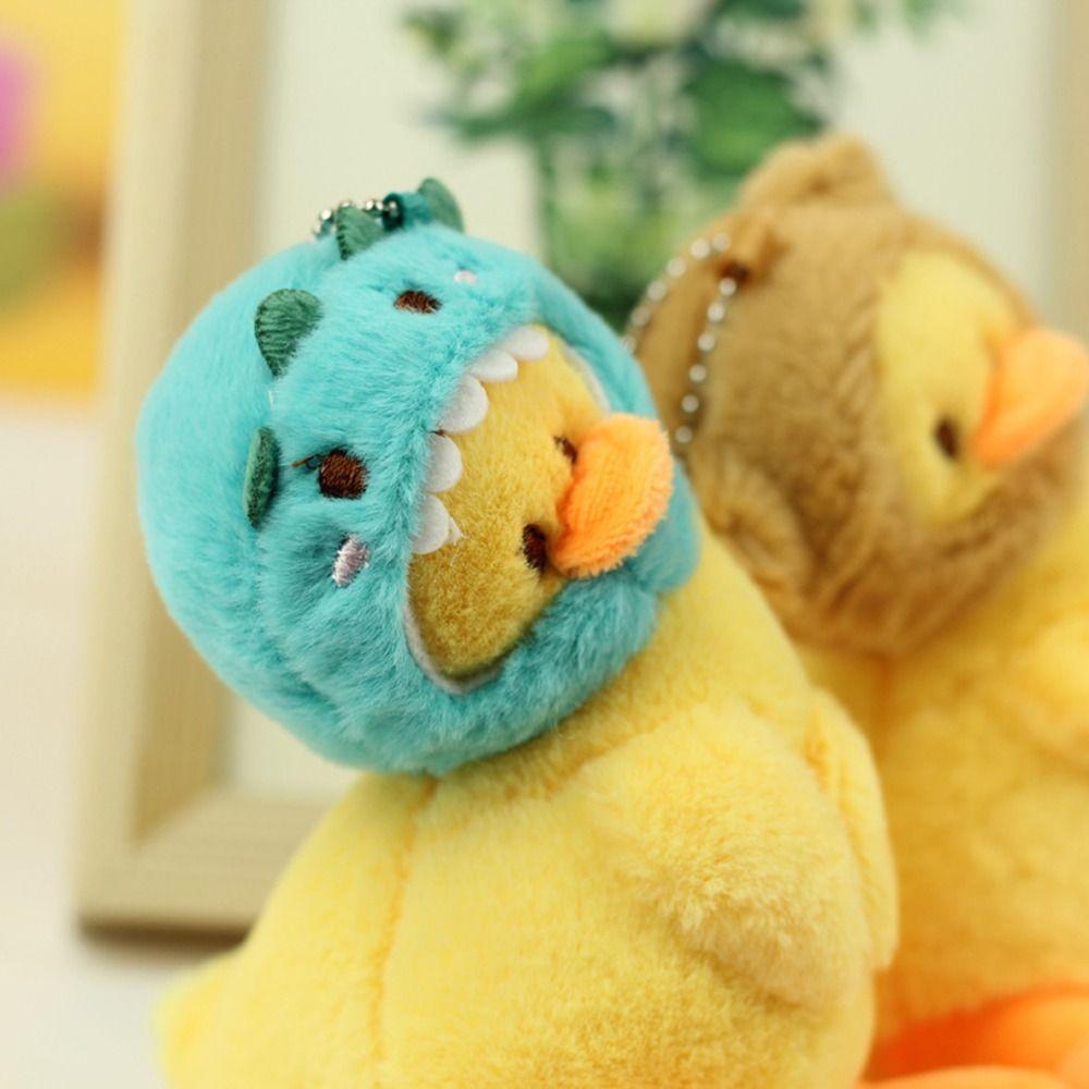 Stuffed Plush Cartoon Yellow Duck Keychain Animals Fluffty Animal Doll Fashion Duck Doll Pendant