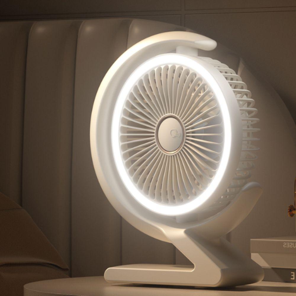 Crescent Shape Personal Air Circulator LED Light Table Cooling Fan Portable Fan  Home Office