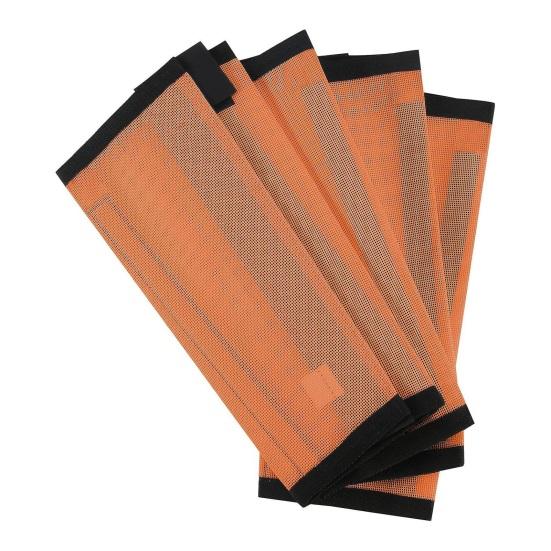 

4 шт. сапоги для мух для лошадей, дышащие, уменьшающие укусы мух, сетчатые накидки на ноги, регулируемые леггинсы для ног лошади, защитный чехол, принадлежности для лошадей оранжевый