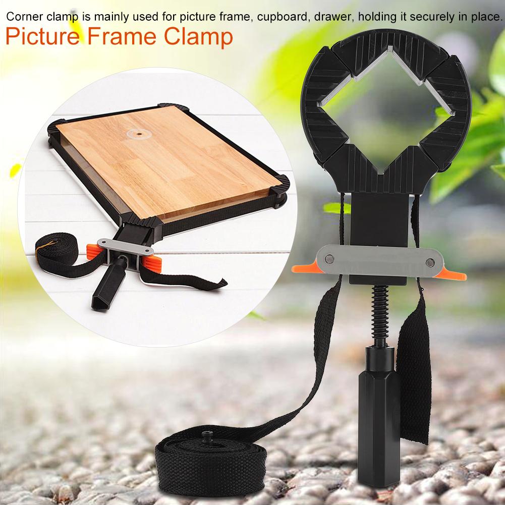 Picture Frame Clamp, Quick 4 Corner Clamp Tool for Woodworking, Removable Plastic with   Strap for