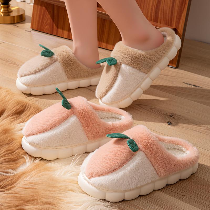 Autumn and Winter New Cotton Slippers Couple Indoor Cartoon Warm Home Home Non-slip Plush Cotton Slippers