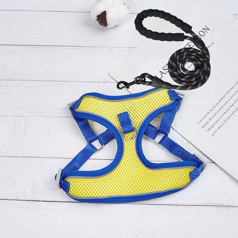 Breathable Reflective Pet Harness Vest with Leash for Cats & Dogs