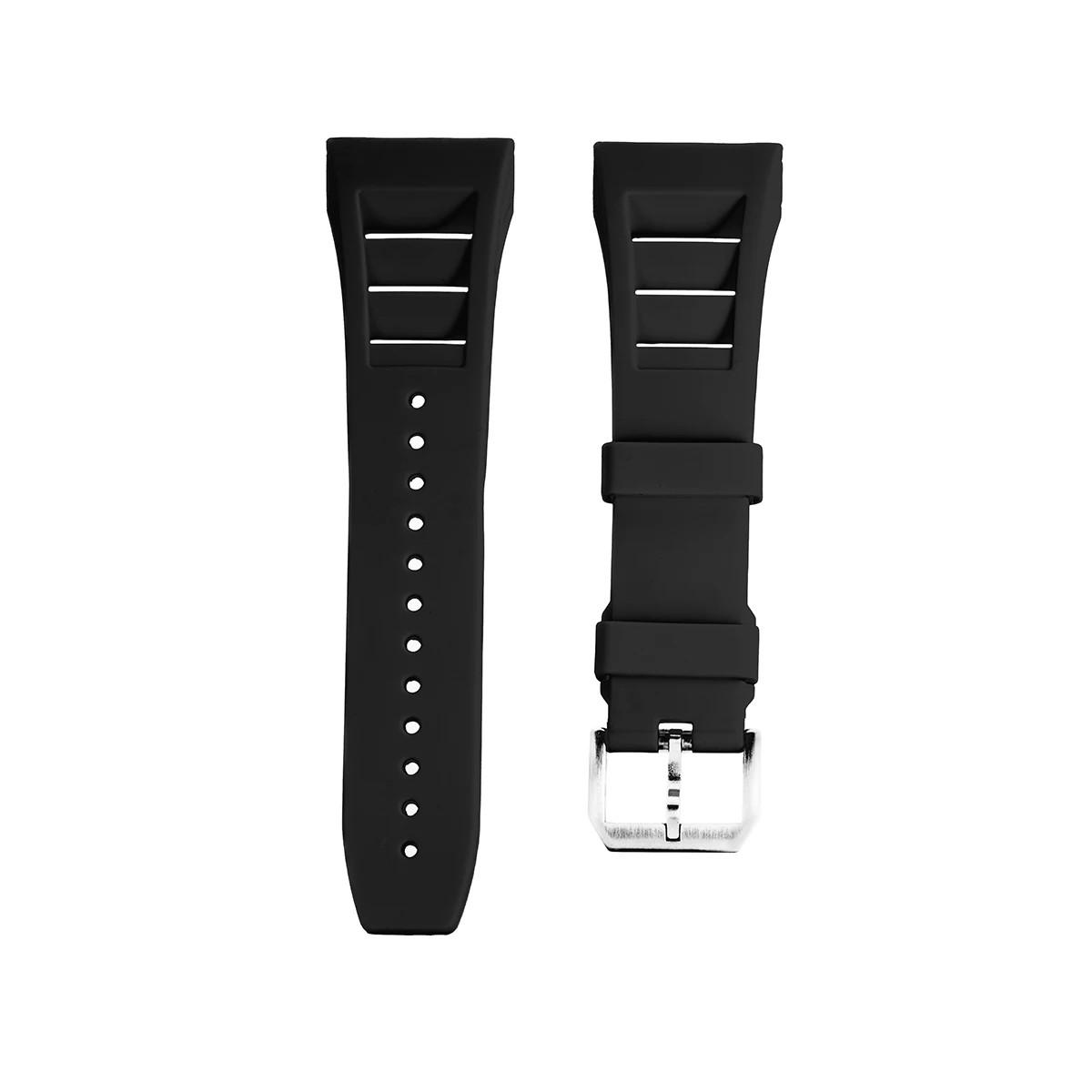 

Stainless Steel Case+Silicone Band For Apple Watch Series 11/10/9/8/7654 SE3/2 Luxury Modification Kit for IWatch 44mm 45mm 46mm 44mm-Series 654SE