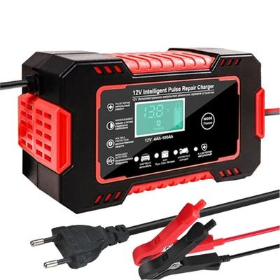 Caricabatteria per auto 12V Riparazione a impulsi Display LCD Carica rapida intelligente AGM Caricatore al piombo GEL a ciclo profondo per auto moto