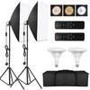 Professional Studio Photography Softbox LED Light Kit with 20*28 Inch Softbox * 2 + 3000K-6000K Bi-color Temperature 150W LED Light * 2 + 2M Light Sta