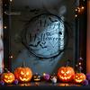 PVC Halloween Window Clings Happy Static Stickers, Black Spider Web And Bat Silhouette Decals, Rent-friendly Stickers Self-Adhesive Glass Waterproof