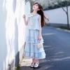 New Girls' Blue Vest & Skirt Set - Stylish, Comfortable & Sweet Princess Two-Piece