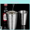 Industrial Style 304 Stainless Steel 350ml Silver Water Cup Ideal For Camping