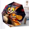 1pc Tom and Jerry Automatic Folding Umbrella - Compact 8-Rib Design, Durable Plastic & Iron1120L