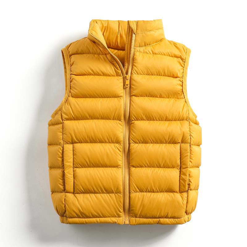 2-14 Years Children Ultra Light 90% White Duck Down Vests Fall Winter Baby Girls Thin Warm Waistcoats for Boys Kids