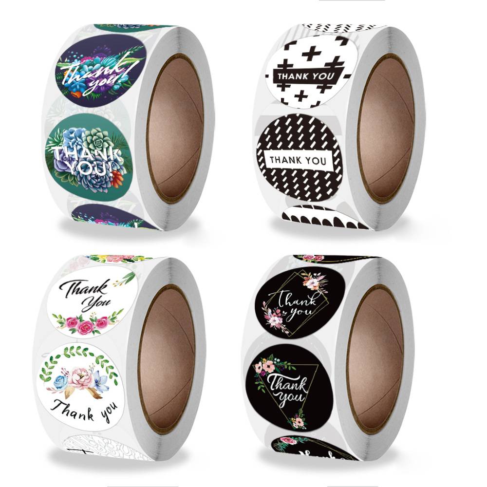 Asi 500 ks 1palcových nálepek s poděkováním za lepicí štítky na obálky papírenské potřeby Ručně vyráběné nálepky na dekorace svatebních dárků