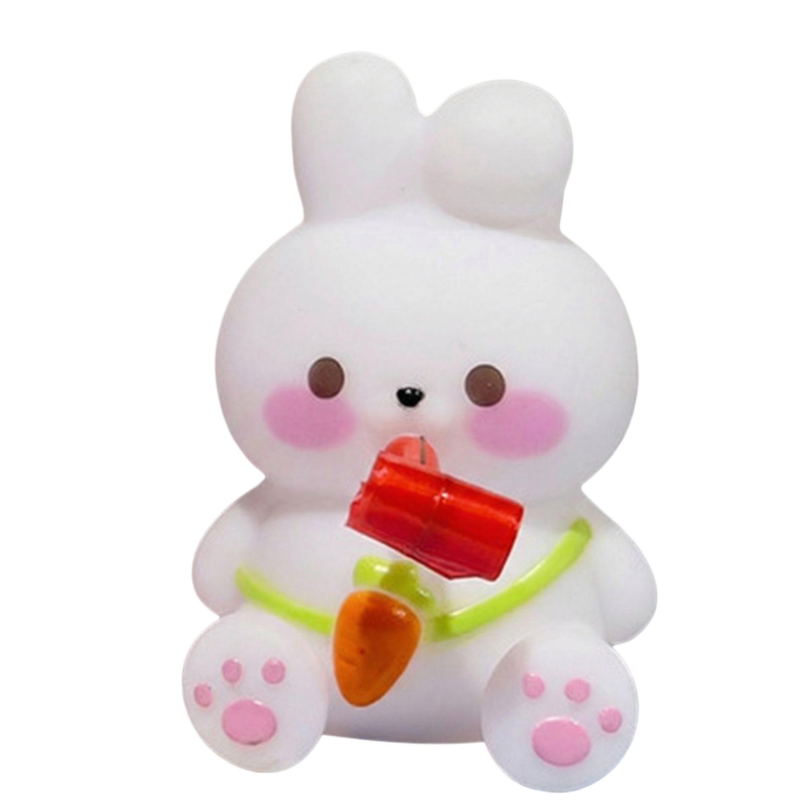 Tongue-rolling Bunny Squeezeable Stress-relieving Toy, Easter Squeezeable Tongue-sticking Sound Toy белый