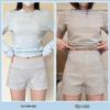 Plus Size Grey High-Waisted Sports Shorts - Drawstring Slimming Summer Hot Pants for Women