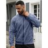 Men S Suede Jacket Long Sleeve Stand Collar Casual Outerwear