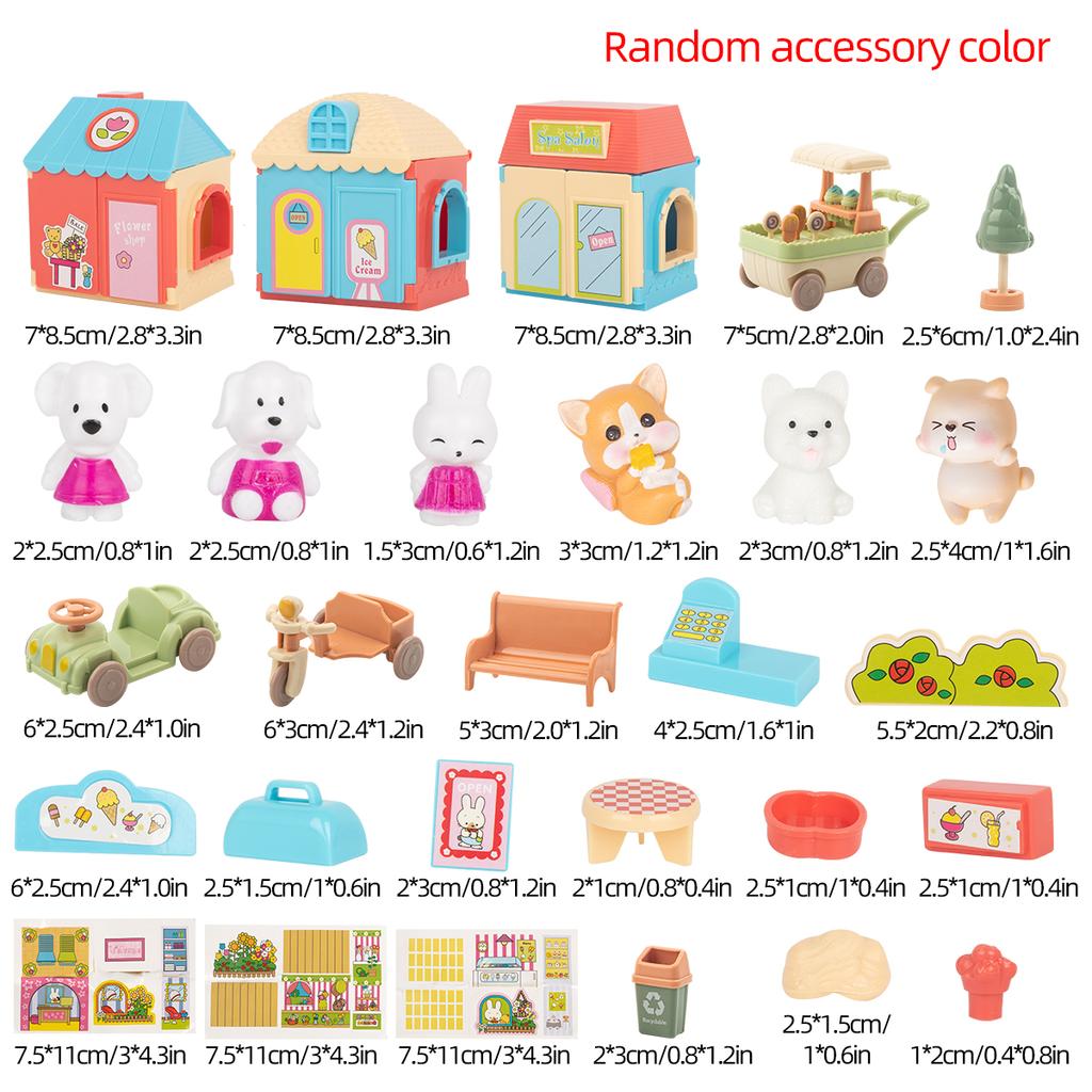 Pretend Play Toy Fashion Mini Pets Cat House Toys For Children Play House Interactive Cat Care Center Toy Accessories Kids New