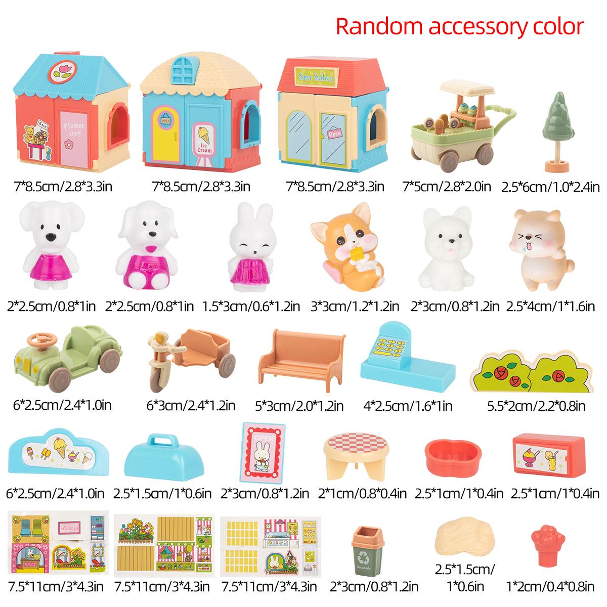 

Pretend Play Toy Fashion Mini Pets Cat House Toys For Children Play House Interactive Cat Care Center Toy Accessories Kids new светло-серый