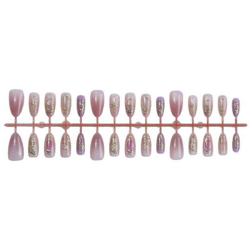 30 cross-border 3d three-dimensional relief gilt lines pearl cat eye gradual change butterfly wings manicure nail piece prefabricated nail